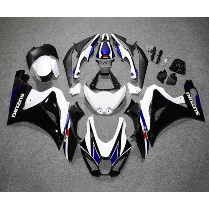 Suzuki GSXR1000 (2017-2025) Black, White, Blue Fairings No Tank No Seat Cowl No Bolt Kit