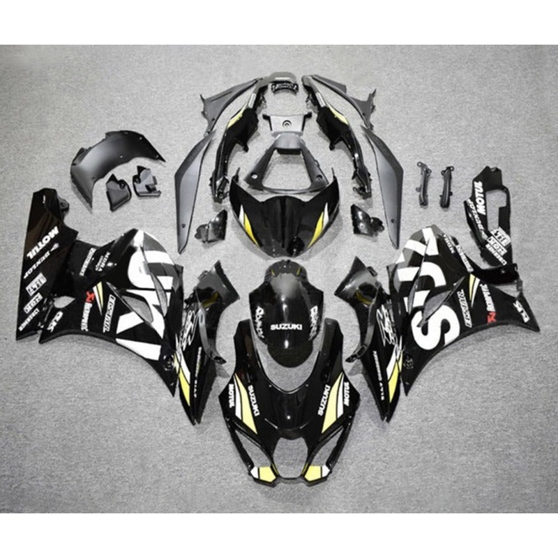 Suzuki GSXR1000 (2017-2025) Black, White, Yellow Fairings No Tank No Seat Cowl No Bolt Kit