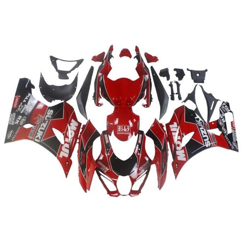 Suzuki GSXR1000 (2017-2025) Red, Black, White Motul Fairings No Tank No Seat Cowl No Bolt Kit