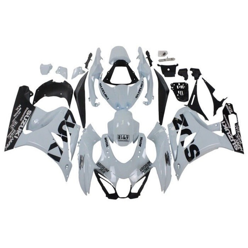 Suzuki GSXR1000 (2017-2025) White, Black Fairings No Tank No Seat Cowl No Bolt Kit