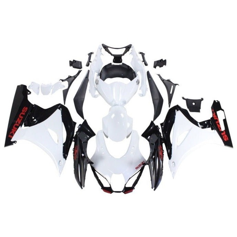 Suzuki GSXR1000 (2017-2025) White, Black, Red Fairings No Tank No Seat Cowl No Bolt Kit