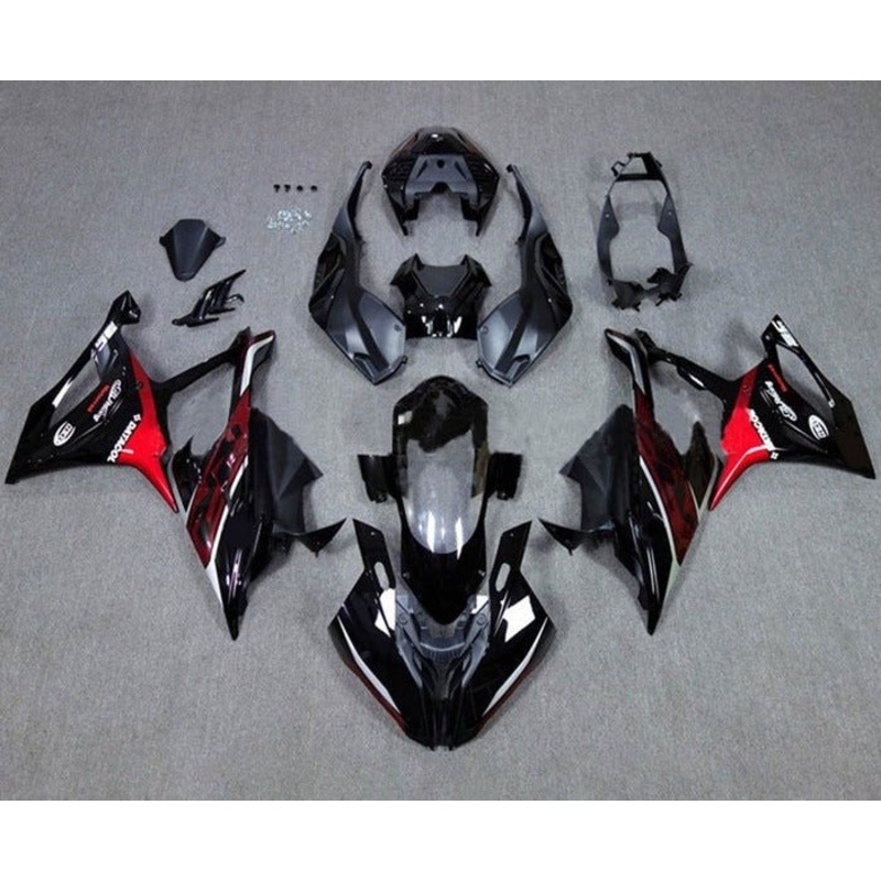BMW S1000RR (2019-2022) Black, Dark Red, Red Fairings No Seat Cowl No Bolt Kit No Tank