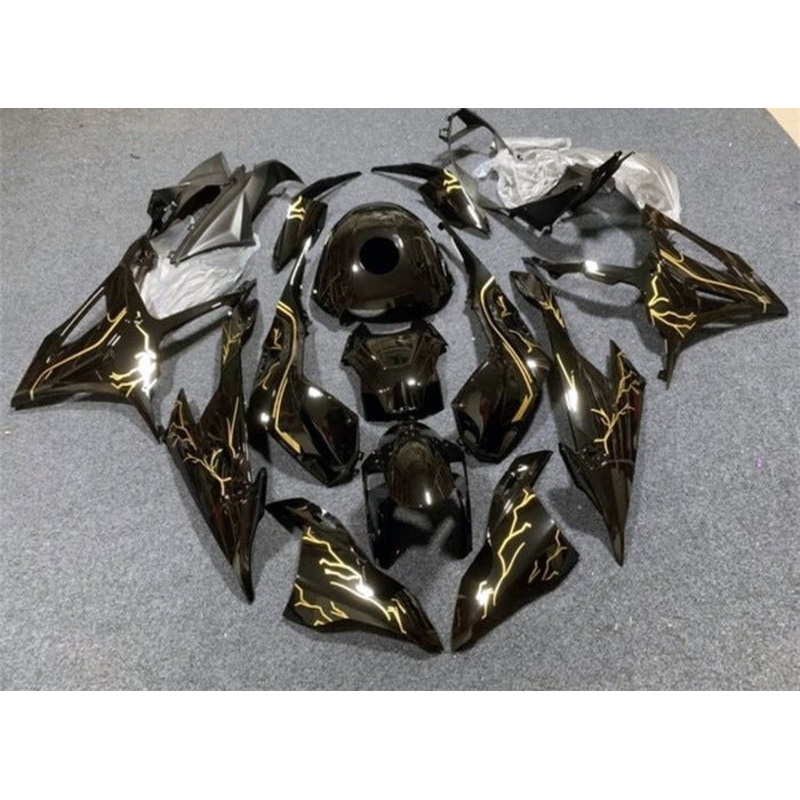 BMW S1000RR (2019-2022) Black, Gold Lightning Fairings No Seat Cowl No Bolt Kit No Tank