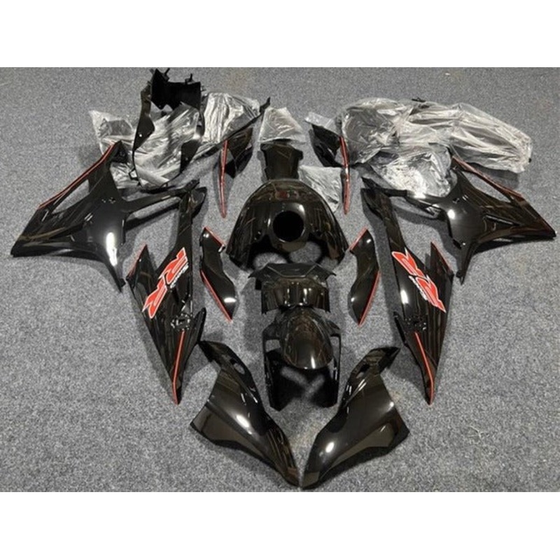 BMW S1000RR (2019-2022) Black, Red Fairings No Seat Cowl No Bolt Kit No Tank