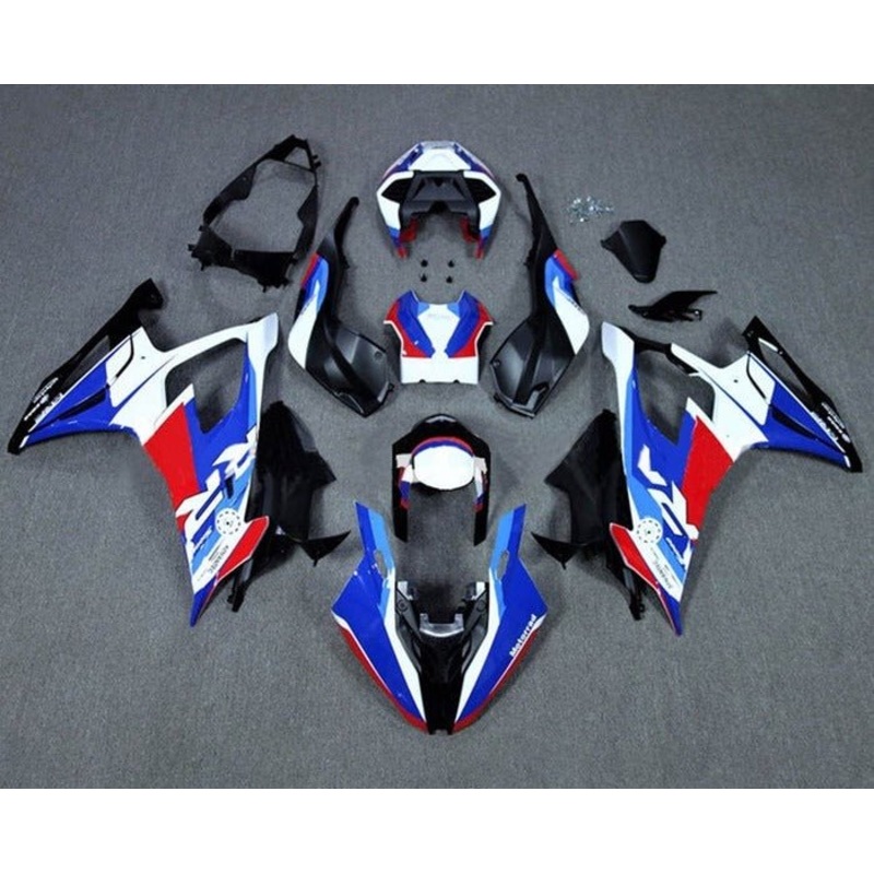 BMW S1000RR (2019-2022) Blue, White, Red, Light Blue Fairings No Seat Cowl No Bolt Kit No Tank