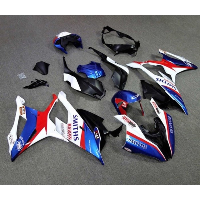 BMW S1000RR (2019-2022) Blue, White, Red, Smiths Fairings No Seat Cowl No Bolt Kit No Tank