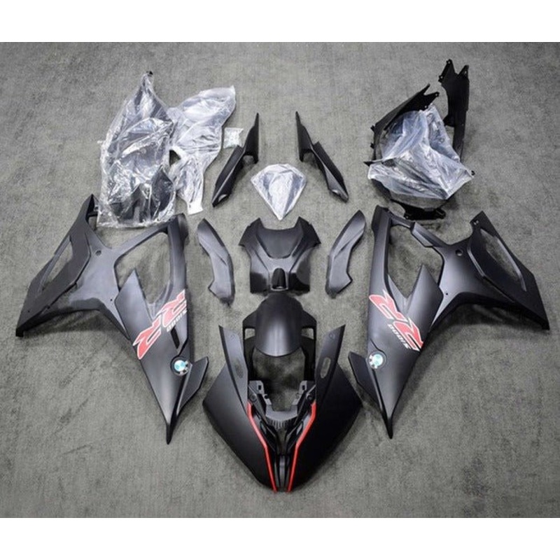 BMW S1000RR (2019-2022) Matte Black, Red, White Fairings No Seat Cowl No Bolt Kit No Tank