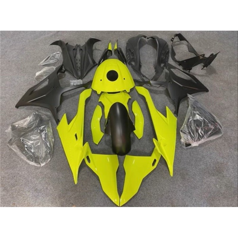 BMW S1000RR (2019-2022) Neon Yellow, Matte Black Fairings No Seat Cowl No Bolt Kit No Tank