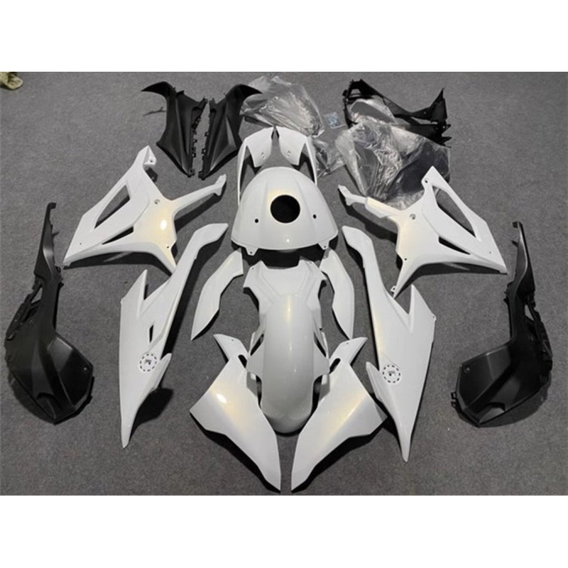 BMW S1000RR (2019-2022) Pearl White, Black Fairings No Seat Cowl No Bolt Kit No Tank