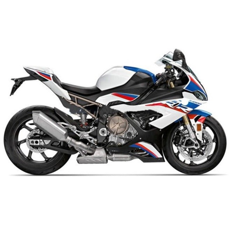 BMW S1000RR (2019-2022) White, Blue, Red Stripe Fairings No Seat Cowl No Bolt Kit No Tank