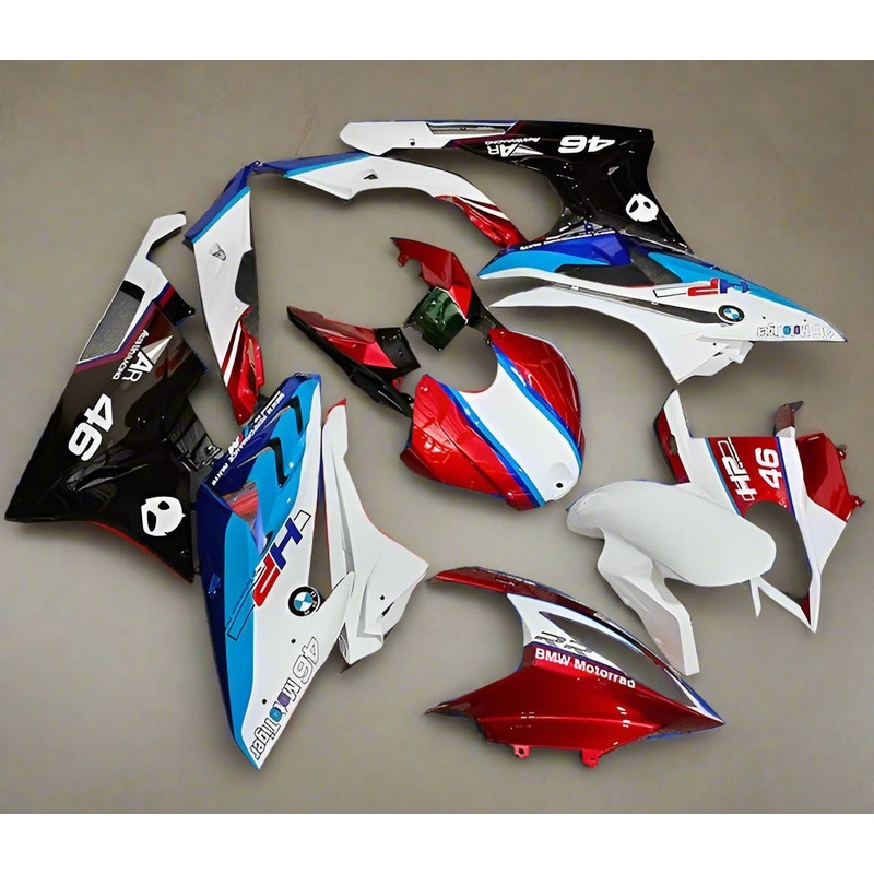 BMW S1000RR (2019-2022) White, Red, Blue HP Fairings No Seat Cowl No Bolt Kit No Tank