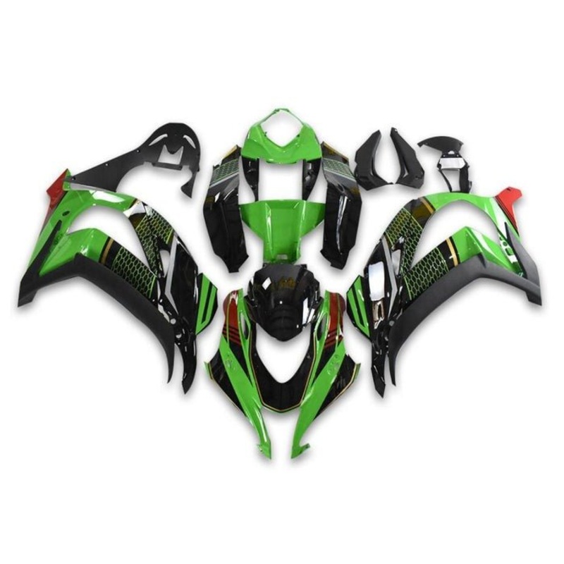 Fairings for Kawasaki Ninja ZX10R (2016-2020) Black, Green, Honeycomb No Tank No Seat Cowl No Bolt Kit