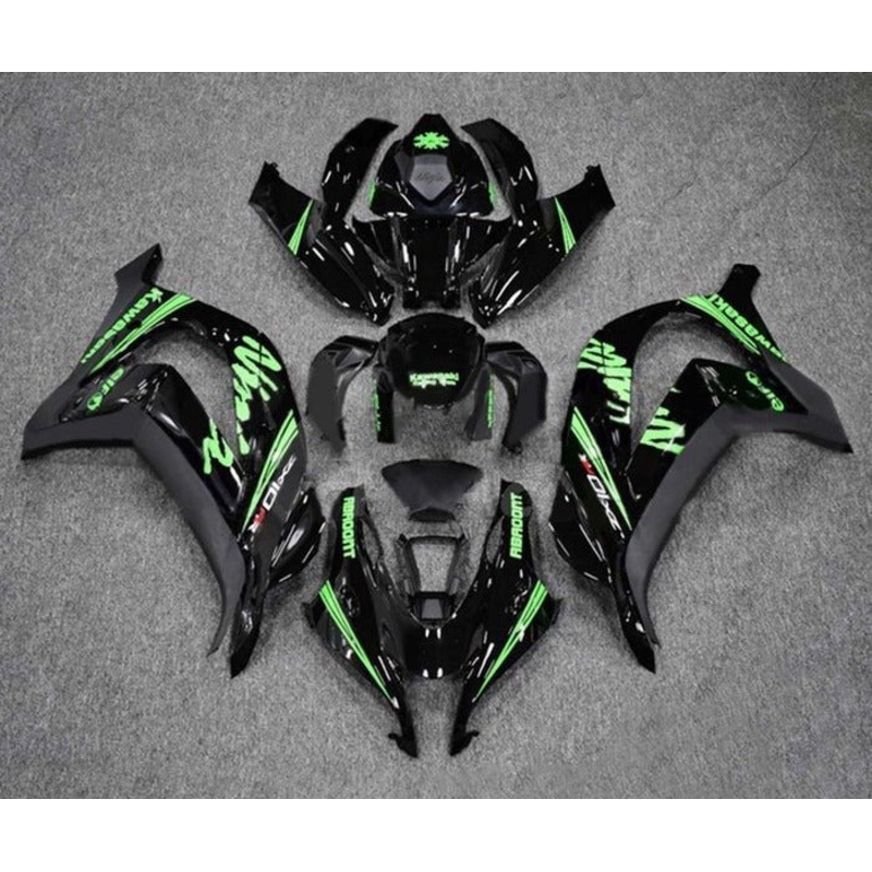 Fairings for Kawasaki Ninja ZX10R (2016-2020) Black, Green No Tank No Seat Cowl No Bolt Kit