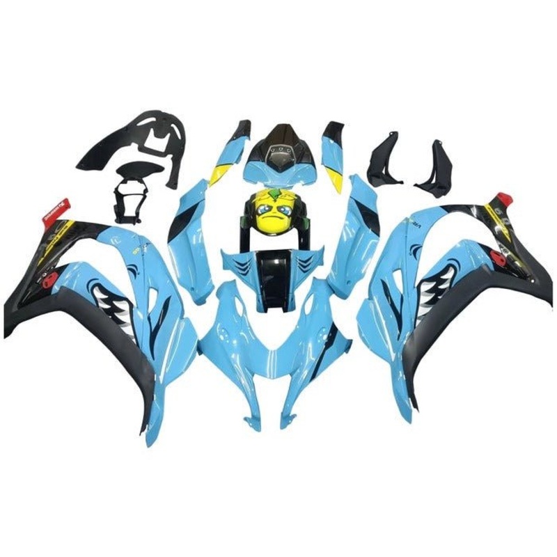 Fairings for Kawasaki Ninja ZX10R (2016-2020) Blue Shark No Tank No Seat Cowl No Bolt Kit