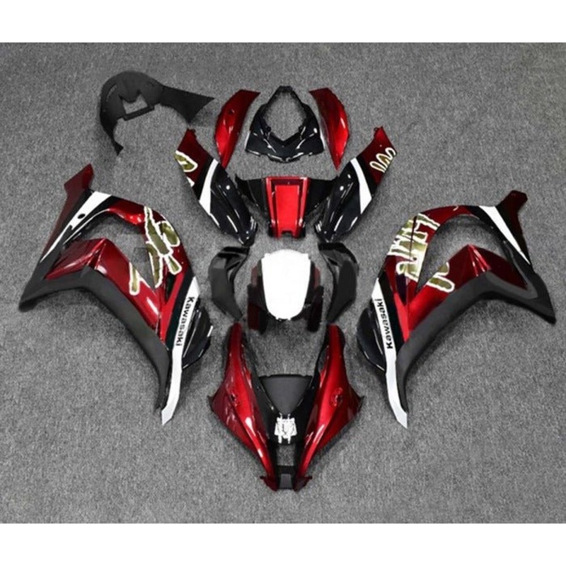 Fairings for Kawasaki Ninja ZX10R (2016-2020) Candy Red, Black, White, Gold No Tank No Seat Cowl No Bolt Kit