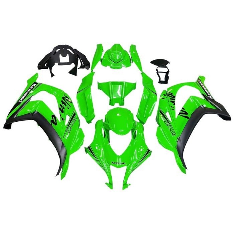 Fairings for Kawasaki Ninja ZX10R (2016-2020) Green, Black, White No Tank No Seat Cowl No Bolt Kit