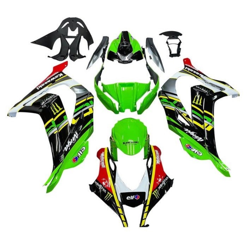Fairings for Kawasaki Ninja ZX10R (2016-2020) Green, Black, Yellow, Red No Tank No Seat Cowl No Bolt Kit