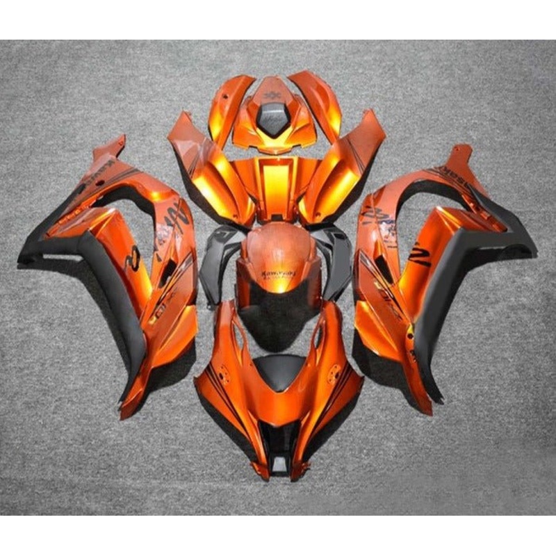 Fairings for Kawasaki Ninja ZX10R (2016-2020) Orange Rust, Black No Tank No Seat Cowl No Bolt Kit