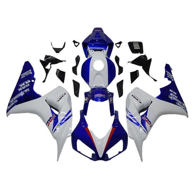 Honda CBR1000RR (2006-2007) White, Blue HRC Fairings No Seat Cowl No Bolt Kit No Tank