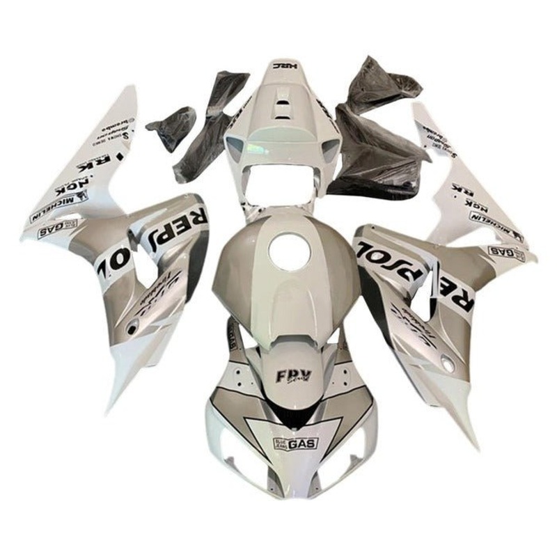 Honda CBR1000RR (2006-2007) White, Gray Repsol Fairings No Seat Cowl No Bolt Kit No Tank
