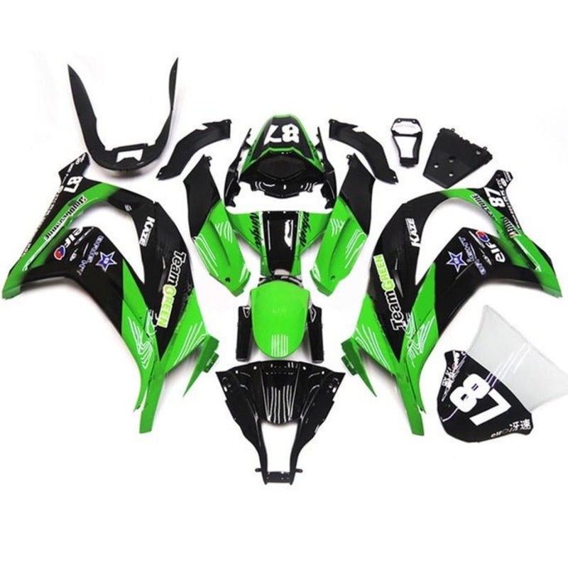 Kawasaki ZX10R (2011-2015) Green, Black, White #87 Fairings No Seat Cowl No Bolt Kit No Tank