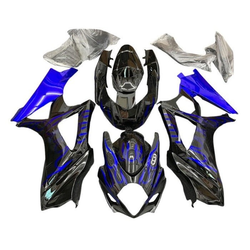 Suzuki GSXR1000 (2005-2006) Black, Blue Flames Fairings No Seat Cowl No Bolt Kit No Tank
