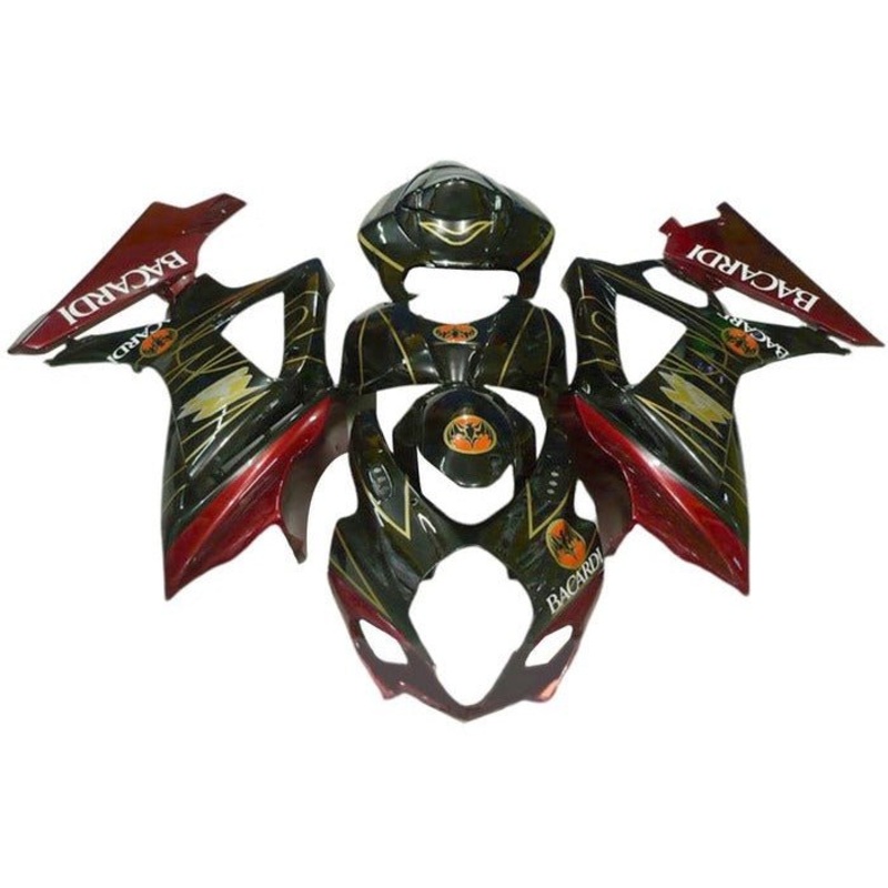 Suzuki GSXR1000 (2005-2006) Black, Red, Gold Bacardi Fairings No Seat Cowl No Bolt Kit No Tank