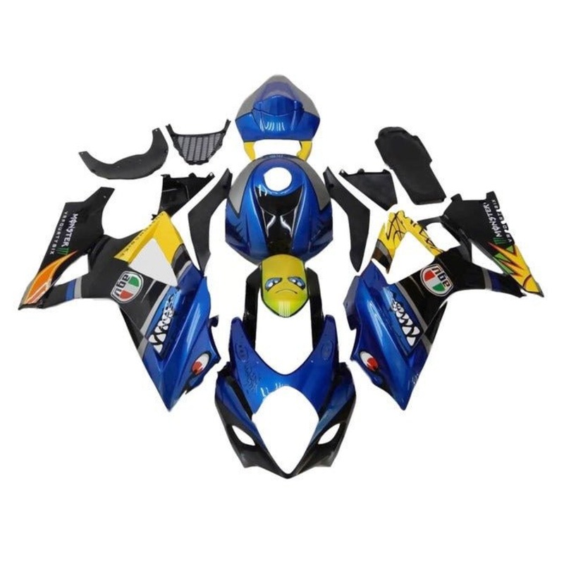 Suzuki GSXR1000 (2005-2006) Blue, Black, Yellow Creature Fairings No Seat Cowl No Bolt Kit No Tank