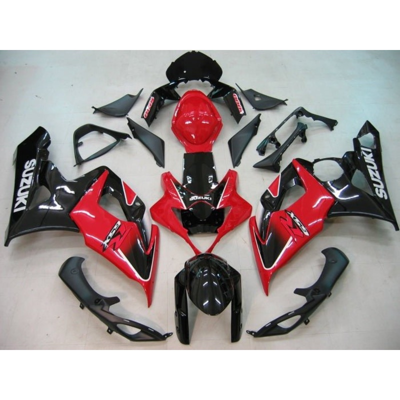 Suzuki GSXR1000 (2005-2006) Gloss Red, Black, White Fairings No Seat Cowl No Bolt Kit No Tank