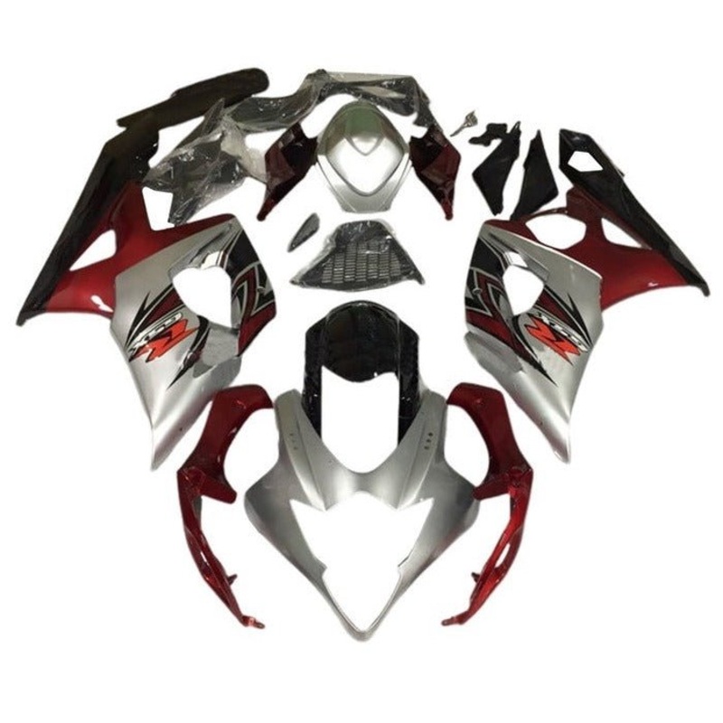 Suzuki GSXR1000 (2005-2006) Gray, Dark Red Fairings No Seat Cowl No Bolt Kit No Tank