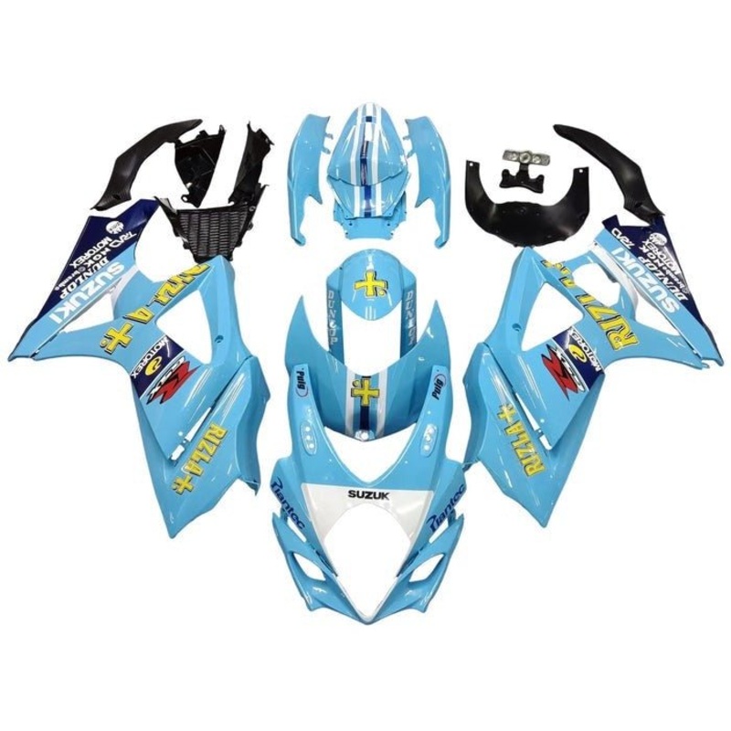 Suzuki GSXR1000 (2005-2006) Light Blue, Yellow, White Rizla Fairings No Seat Cowl No Bolt Kit No Tank