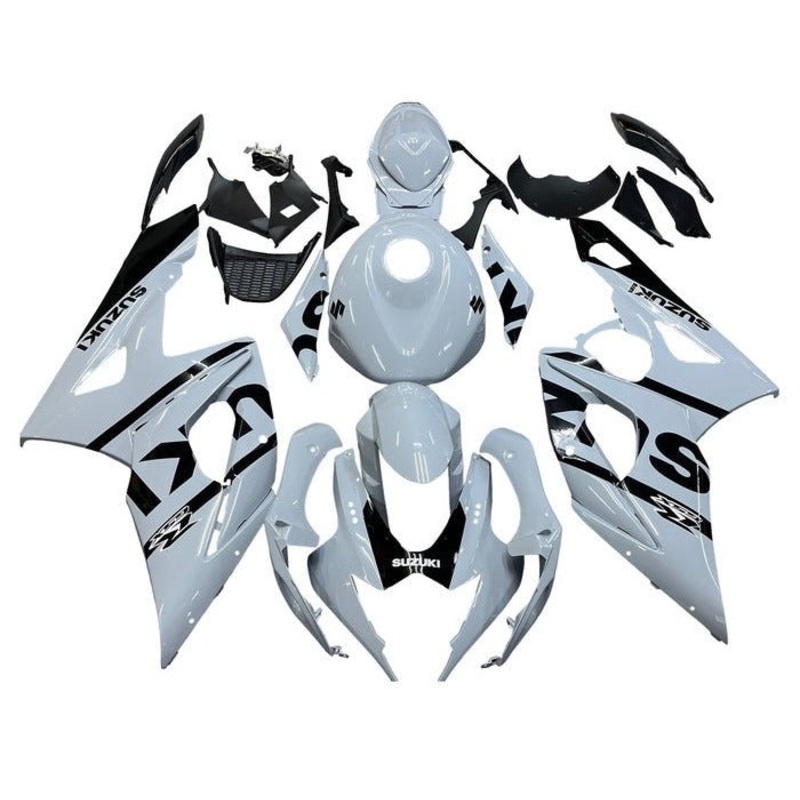 Suzuki GSXR1000 (2005-2006) Light Gray, Black Fairings No Seat Cowl No Bolt Kit No Tank