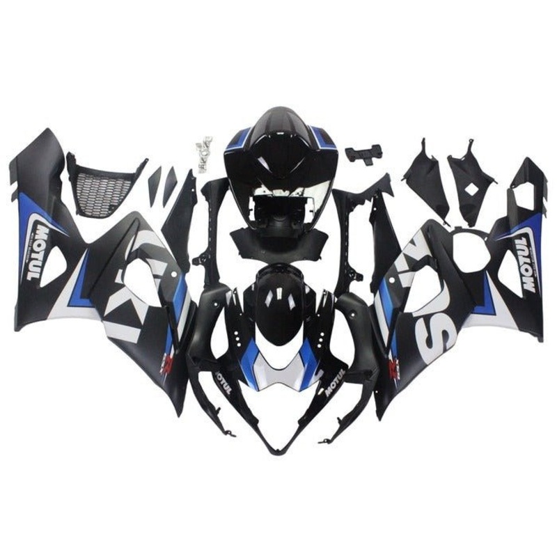 Suzuki GSXR1000 (2005-2006) Matte Black, White, Blue, Black Fairings No Seat Cowl No Bolt Kit No Tank