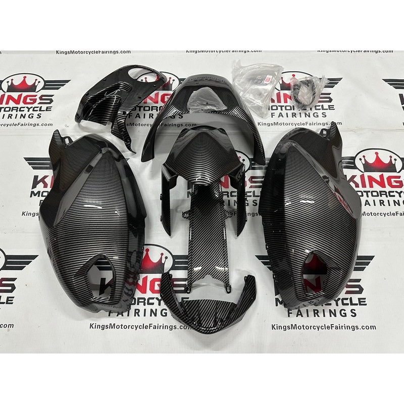 DUCATI MONSTER 696/796/1100 (2009-2016) Faux Carbon Fiber, Black, Gray Fairings Clear Windscreen: Free No Bolt Kit