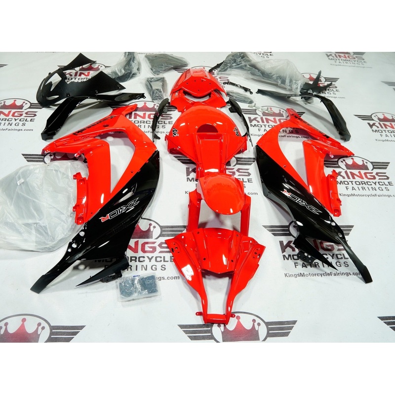 Fairing Kit for a Kawasaki Ninja ZX10R (2011-2015) Red, Black Gloss No Seat Cowl No Bolt Kit No Tank