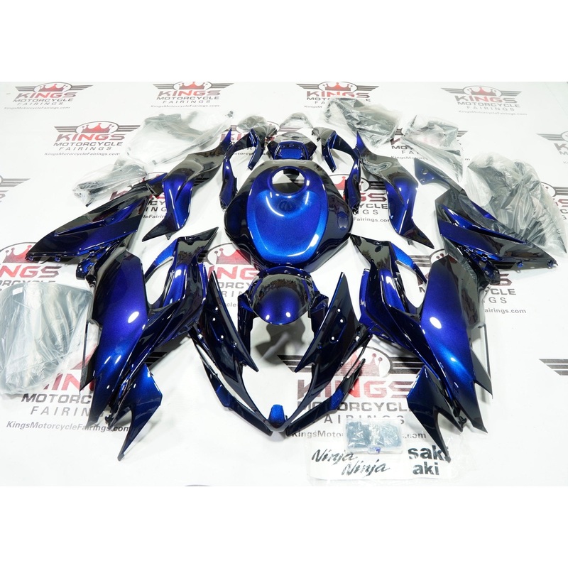 Fairing kit for a Kawasaki Ninja ZX6R 636 (2019-2023) Blue, Black Chameleon No Seat Cowl No Bolt Kit No Tank