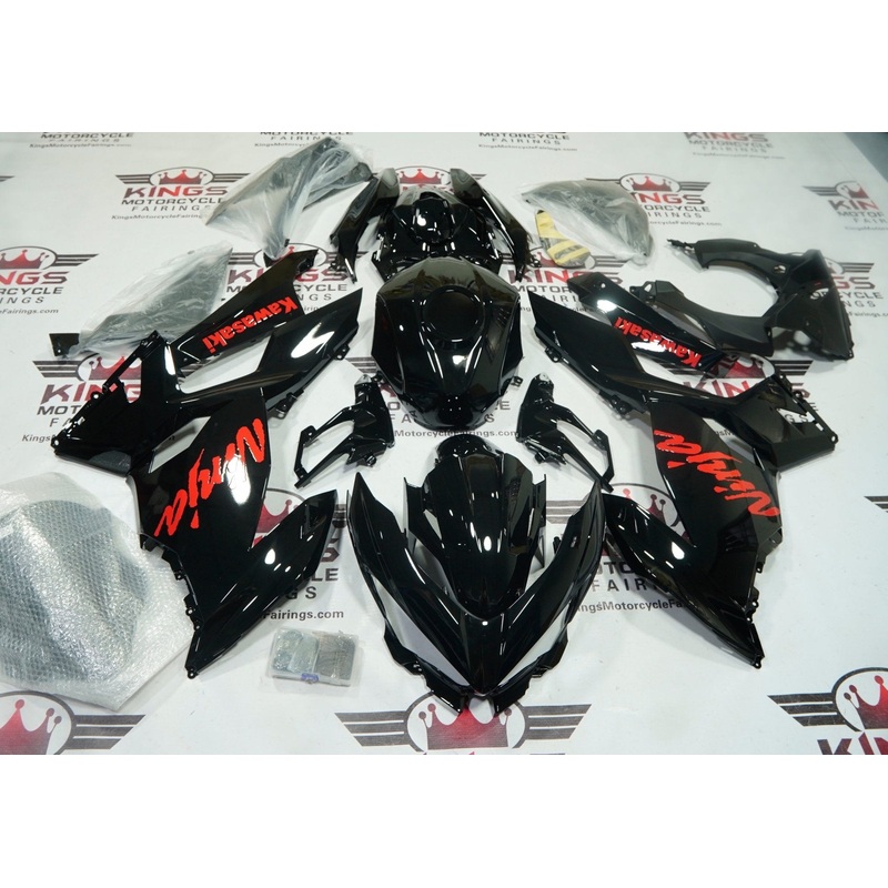 Fairings for Kawasaki Ninja 400 (2018-2023) Black, Red No Tank No Seat Cowl No Bolt Kit