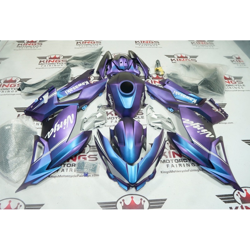 Fairings for Kawasaki Ninja 400 (2018-2023) Matte Chameleon Purple, Blue No Tank No Seat Cowl No Bolt Kit