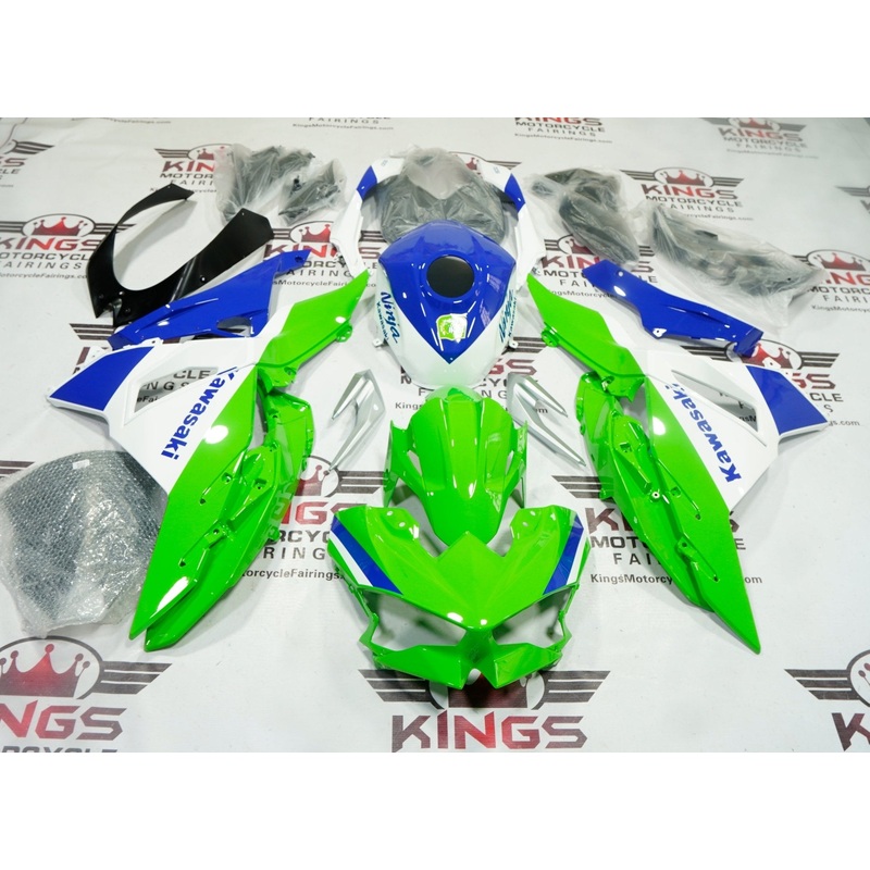 Fairings for Kawasaki Ninja 500 (2024-2025) Green, Blue, White No Tank No Bolt Kit Clear Windscreen: Free