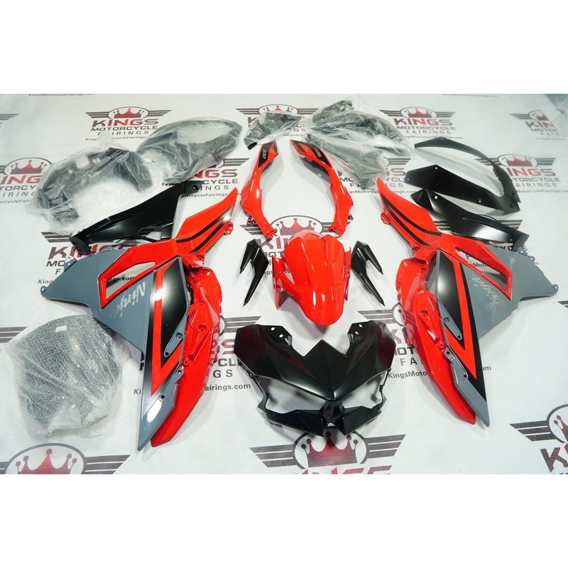 Fairings for Kawasaki Ninja 500 (2024-2025) Red, Gray, Matte Black No Tank No Bolt Kit Clear Windscreen: Free
