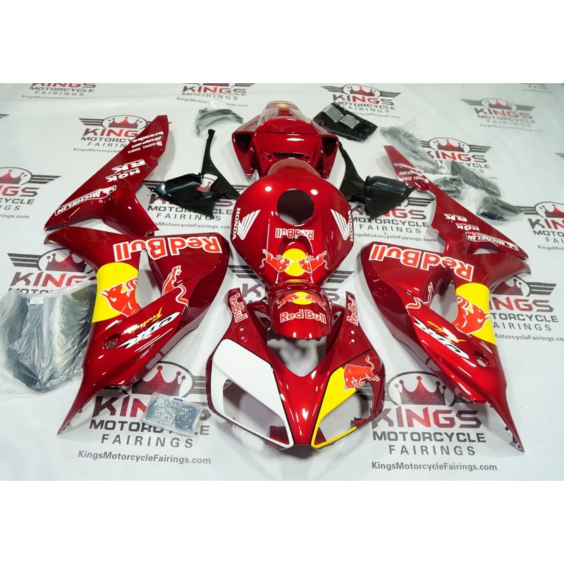 Honda CBR1000RR (2006-2007) Candy Red, Yellow RedBull Fairings No Seat Cowl No Bolt Kit No Tank