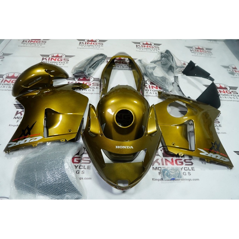 HONDA CBR1100XX Super Blackbird (1996-2007) Gold Bronze Fairings Clear Windscreen: Free No Bolt Kit No Tank
