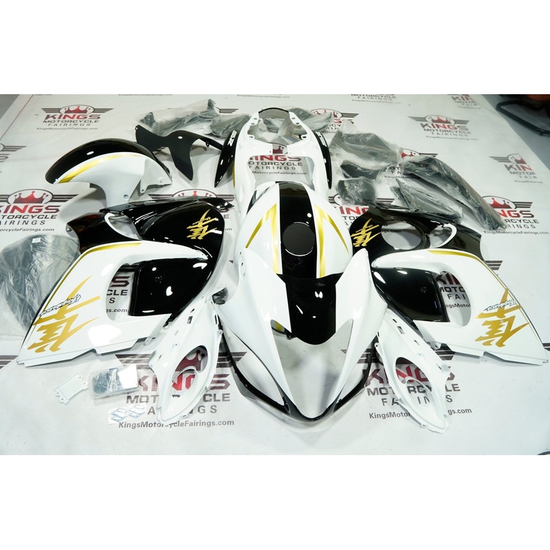 Suzuki GSX1300R Hayabusa (2008-2020) White, Black, Gold Fairings No Seat Cowl No Bolt Kit No Tank