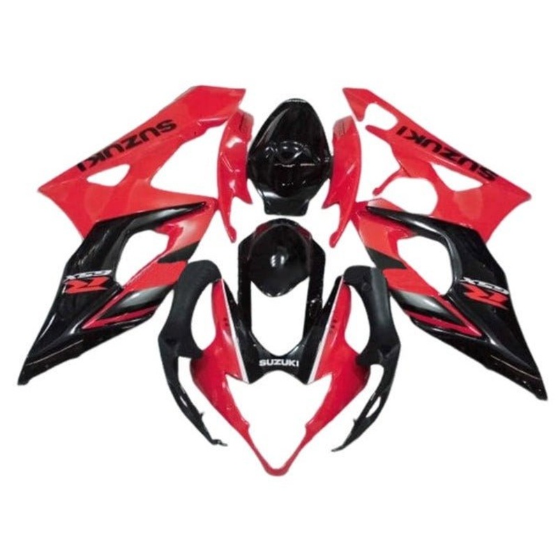 Suzuki GSXR1000 (2005-2006) Red, Black, White Stripe Fairings No Seat Cowl No Bolt Kit No Tank