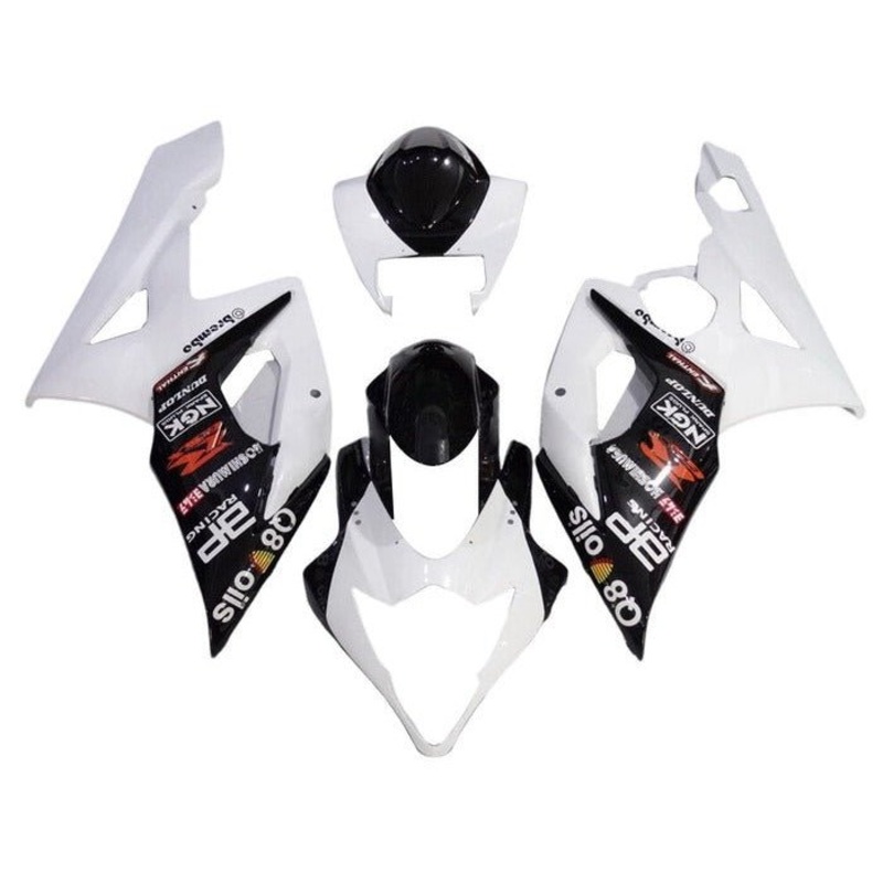 Suzuki GSXR1000 (2005-2006) White, Black, Brembo Fairings No Seat Cowl No Bolt Kit No Tank