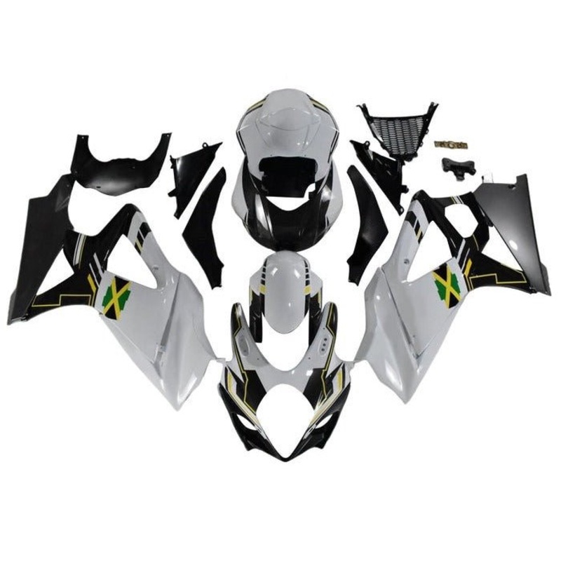 Suzuki GSXR1000 (2005-2006) White, Black, Yellow, Jamaica Fairings No Seat Cowl No Bolt Kit No Tank