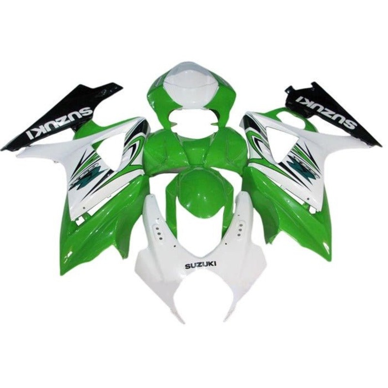 Suzuki GSXR1000 (2005-2006) White, Green, Black Fairings No Seat Cowl No Bolt Kit No Tank