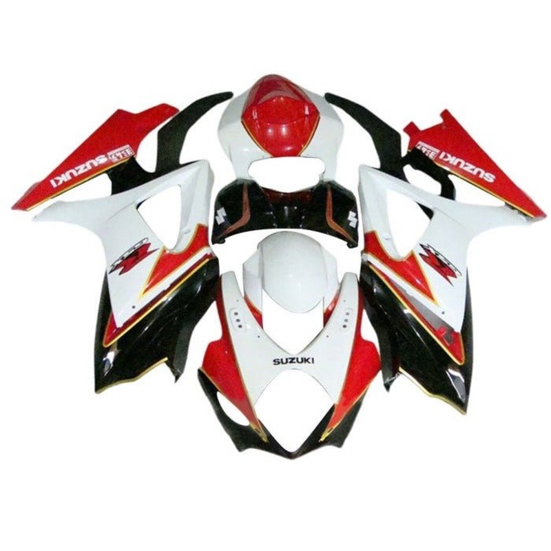 Suzuki GSXR1000 (2005-2006) White, Red, Black, Gold Fairings No Seat Cowl No Bolt Kit No Tank