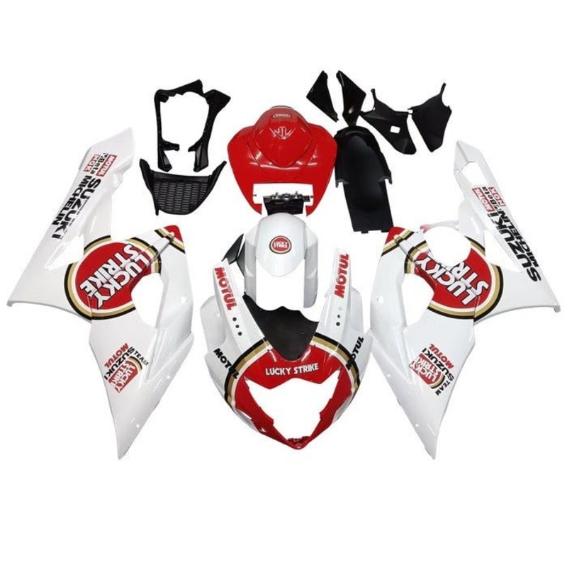 Suzuki GSXR1000 (2005-2006) White, Red, Lucky Strike Fairings No Seat Cowl No Bolt Kit No Tank