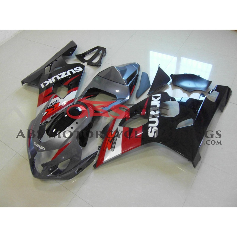 Suzuki GSXR600 (2004-2005) Gray, Black, Red Fairings No Seat Cowl No Bolt Kit No Tank